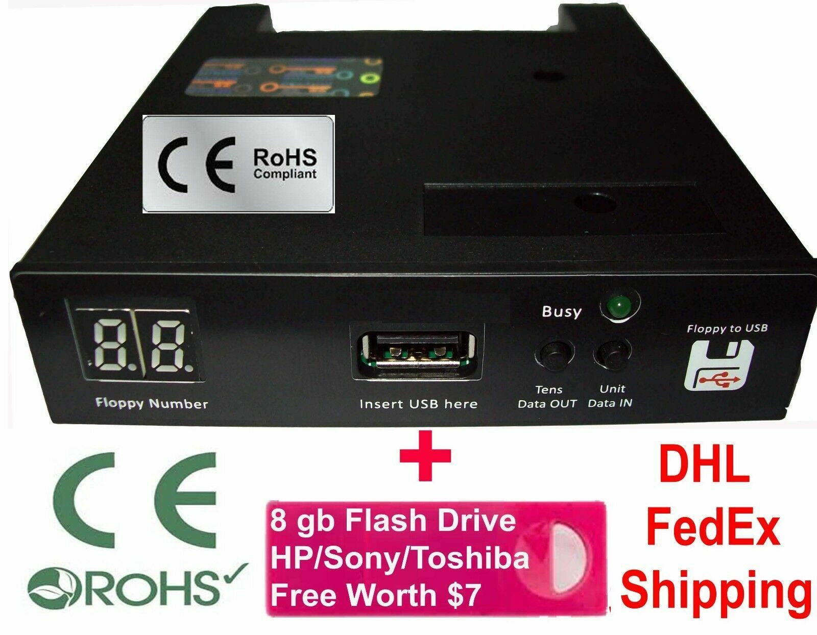 Floppy Drive to USB Converter for Biesse Rover  + free 16 GB Flash Drive (1.44)