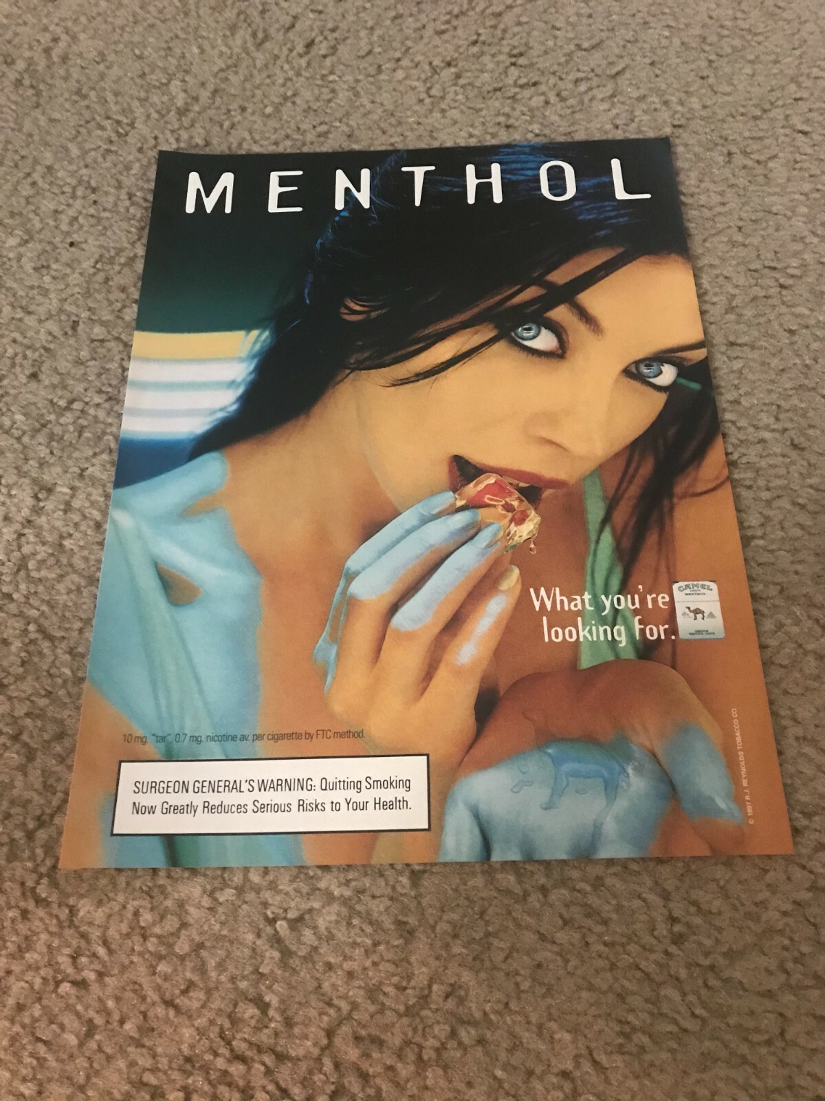 Vintage 1997 CAMEL LIGHTS MENTHOL CIGARETTES Print Ad WOMAN 1990s RARE