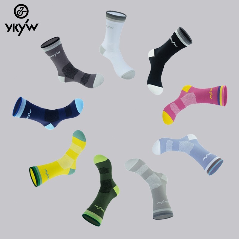 YKYWBIKE Cycling Socks Sports High Elasticity Unisex Running Socks Breathable