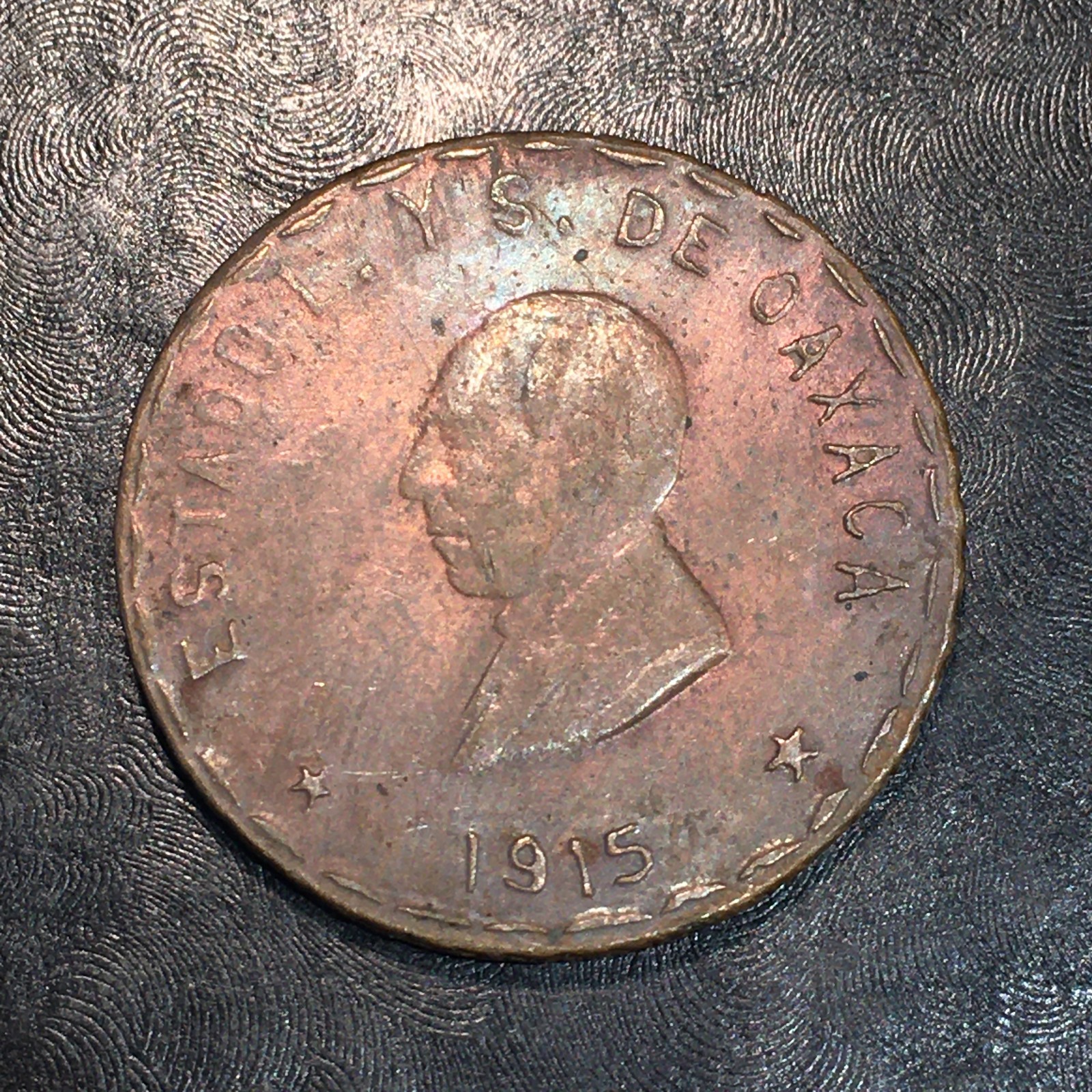 1915 Oaxaca Mexico Revolution 10 Centavo 7th Bust TM #R713