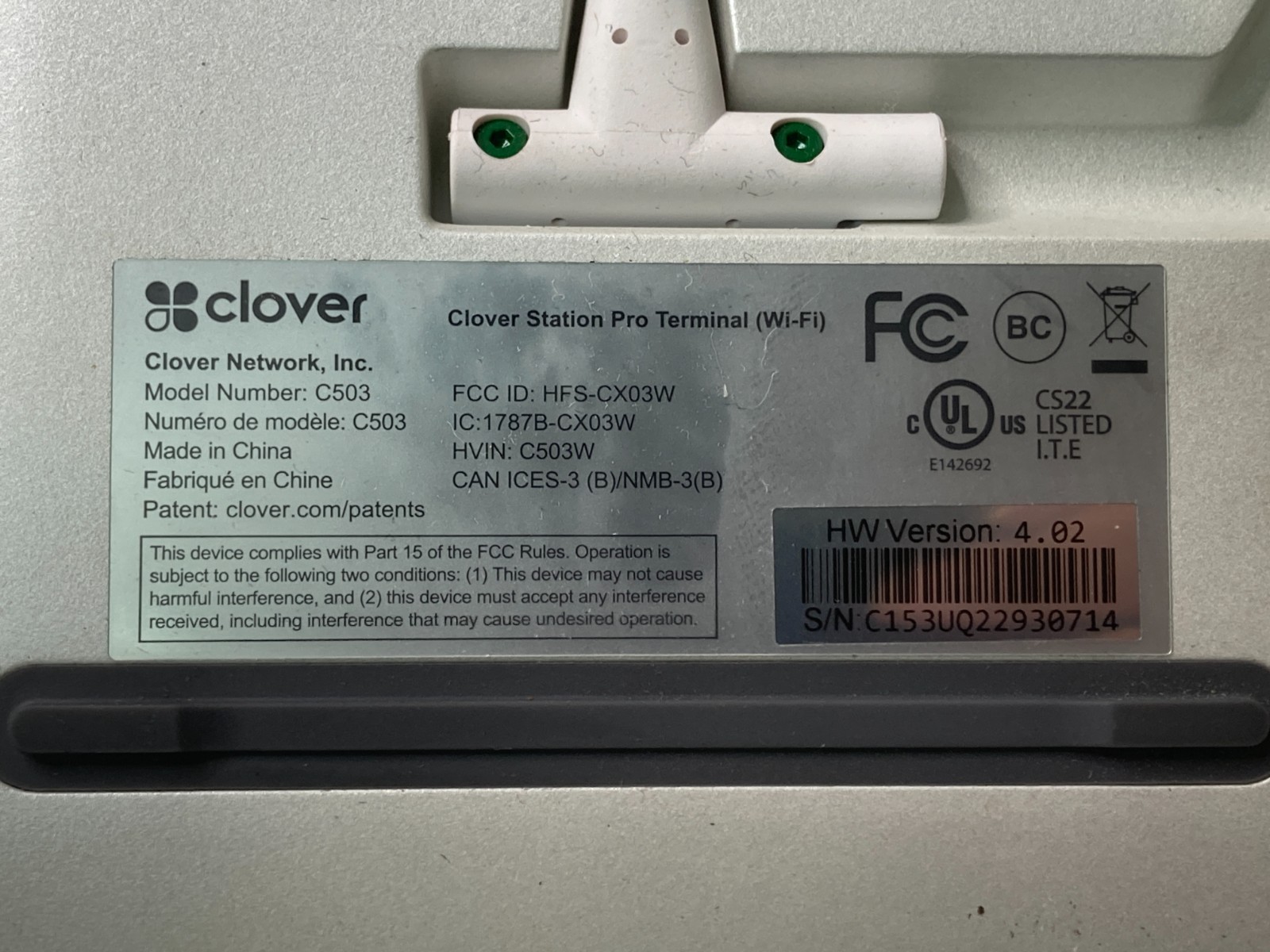 Clover Station Pro C503 7-inch POS System
