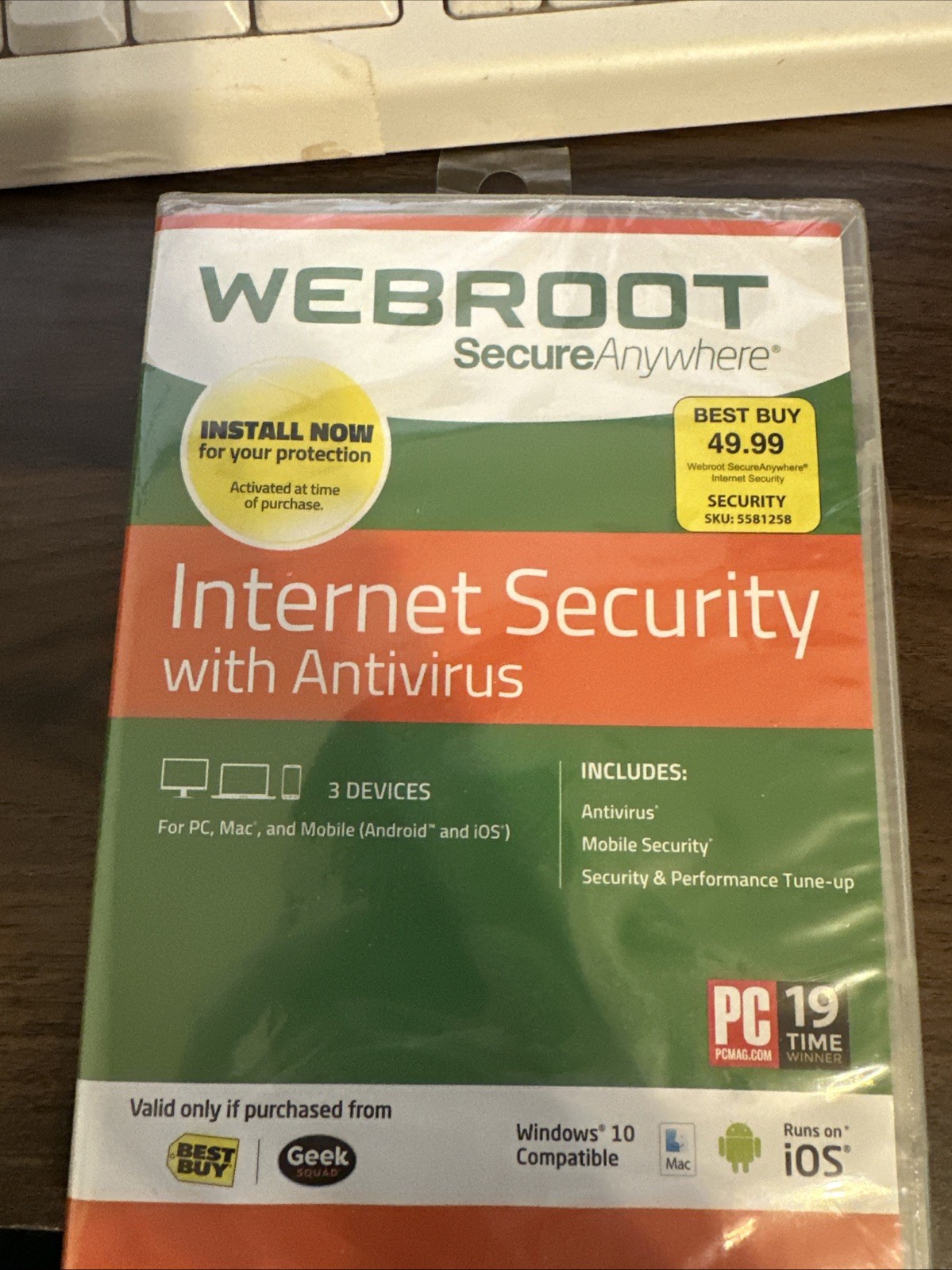 Webroot Internet Security With Antivirus For PC, Windows 10 Compatible SEALED