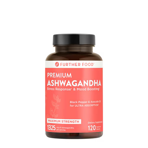 2 X  Further Food Premium Ashwagandha Maximum Strength -- 1325 mg - 120 Vegetari