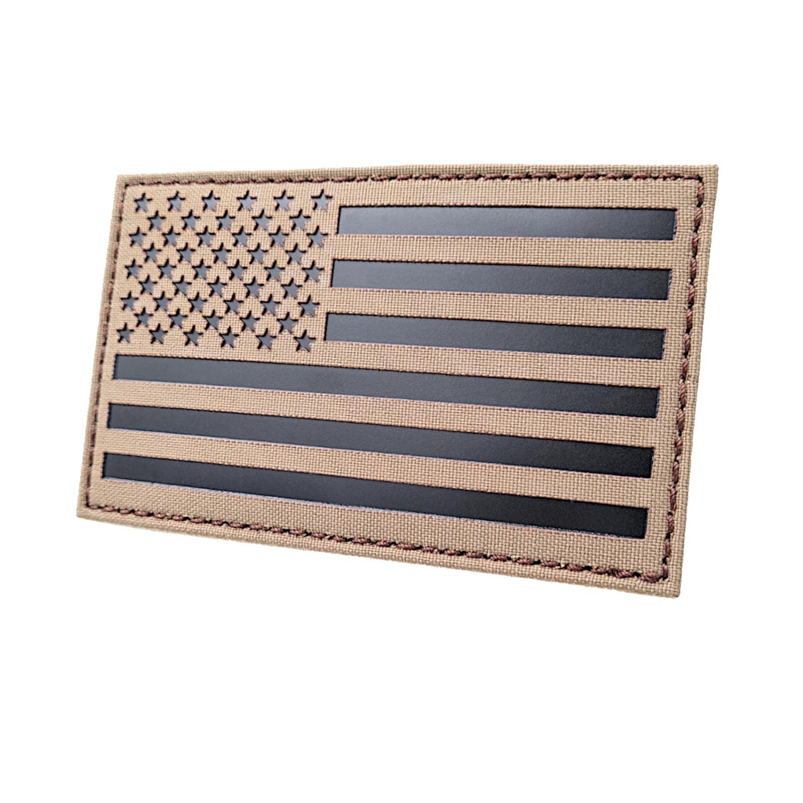 Big 3x5 USA flag Infrared coyote brown tan american IR morale laser hook patch