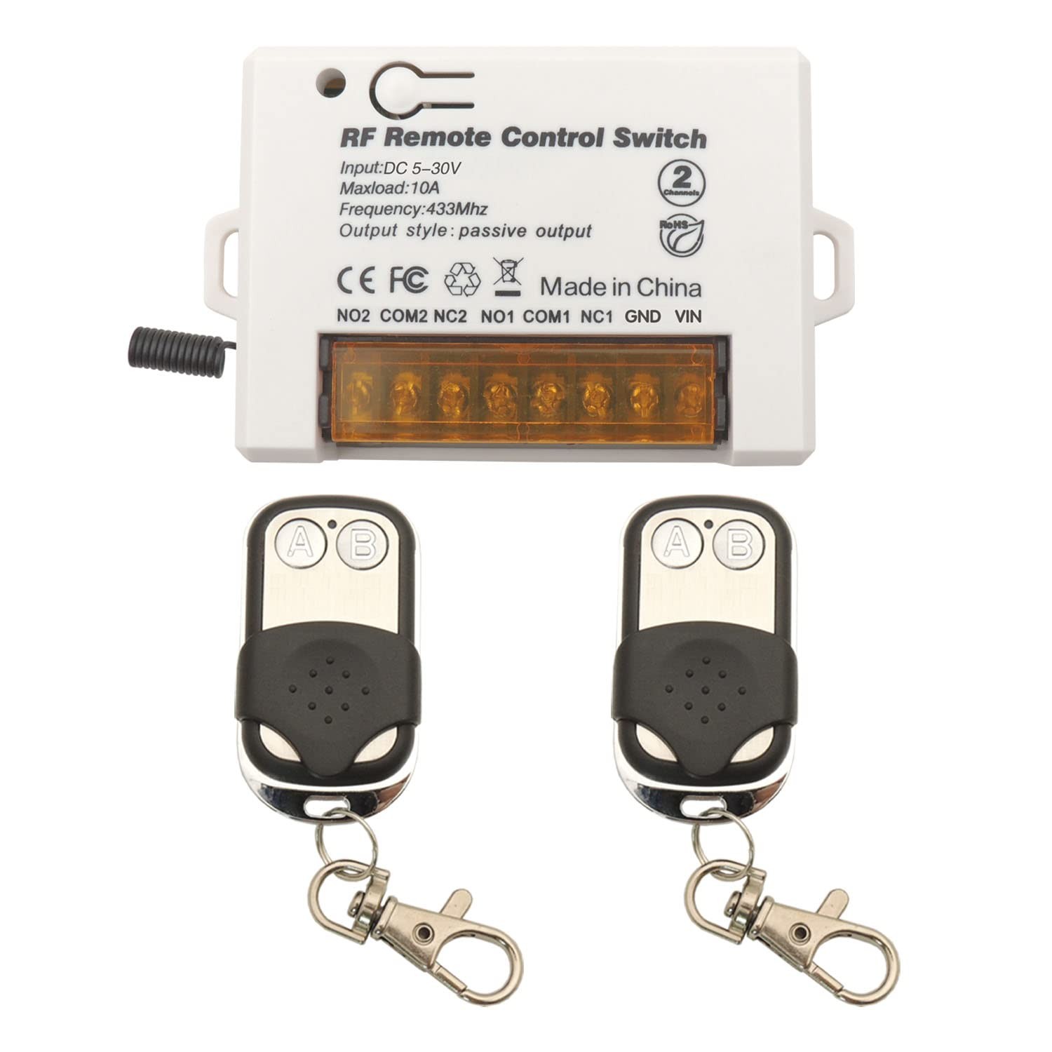 DieseRC 2 Channels Wireless Relay Remote Control Switch 433Mhz RF DC 5V 12V 2...