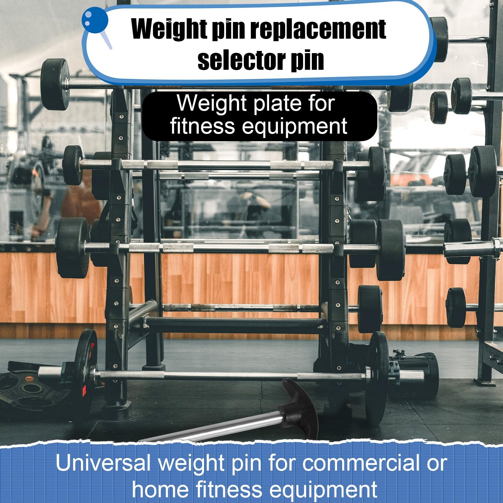 3/8 Inch Crescent Weight Stack Pin Heavy Duty Home Gym Machine Accessory