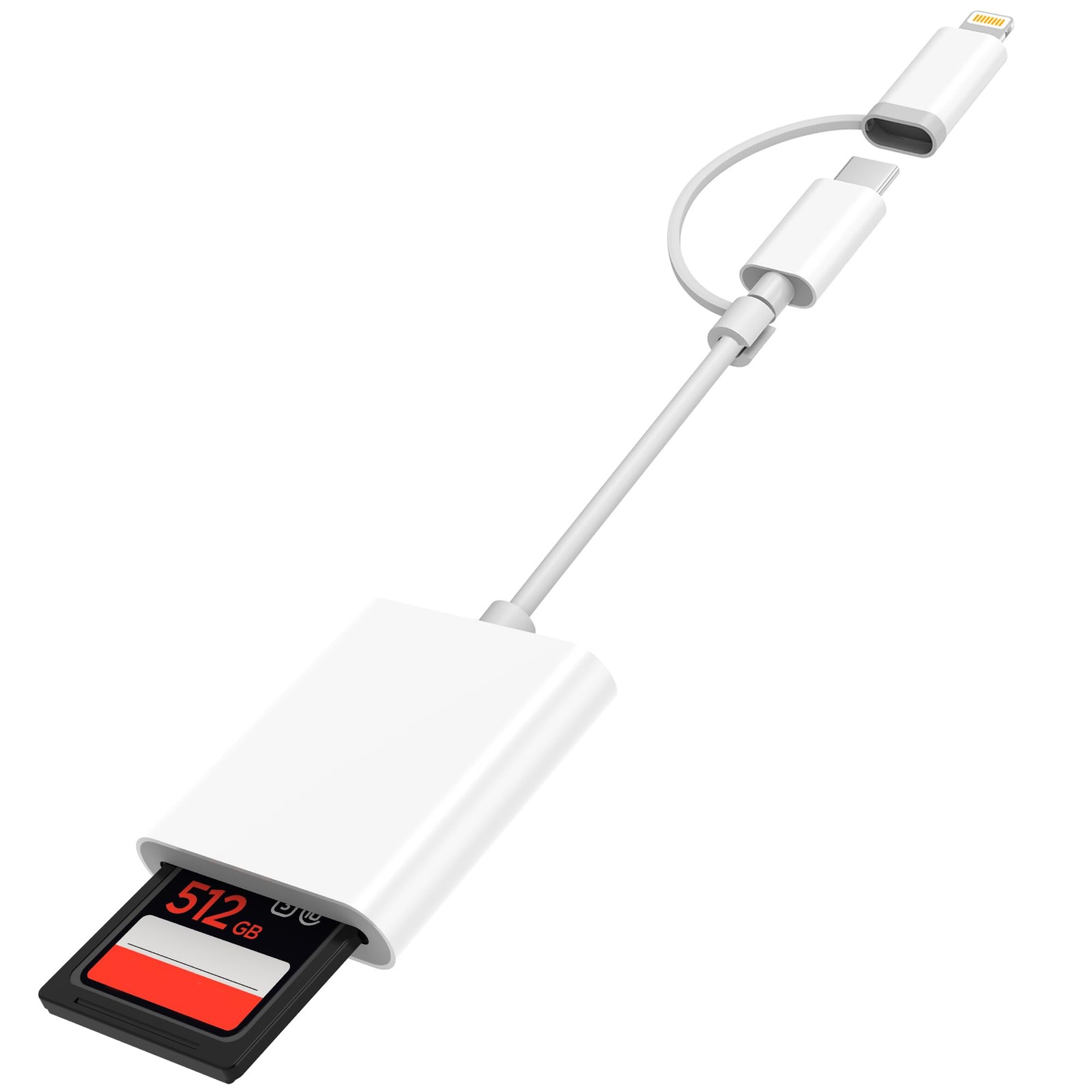SD Card Reader for iPhone iPad, Dual USB-C  Lightning Connector Memory SD Car...