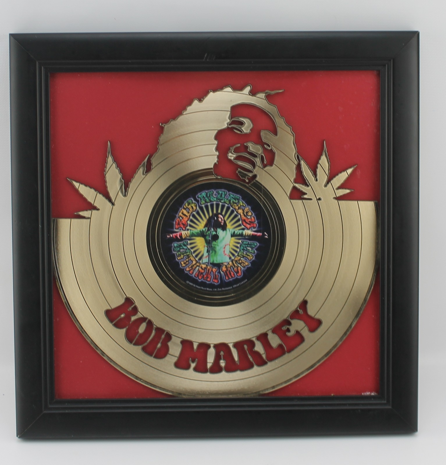 Bob Marley Record Framed Wall Decor 14" X 14" Natural Mystic