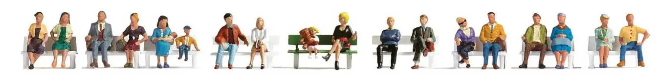 Walthers SceneMaster HO Sitting People pkg(18) 949-6091