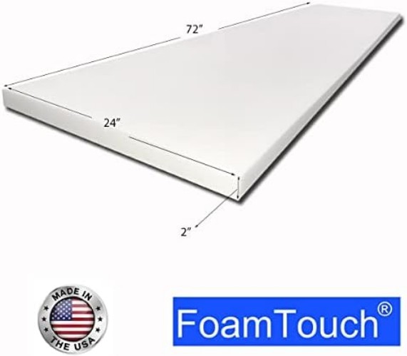 Upholstery Foam High Density Cushion 2x24x72 White Support Mattress