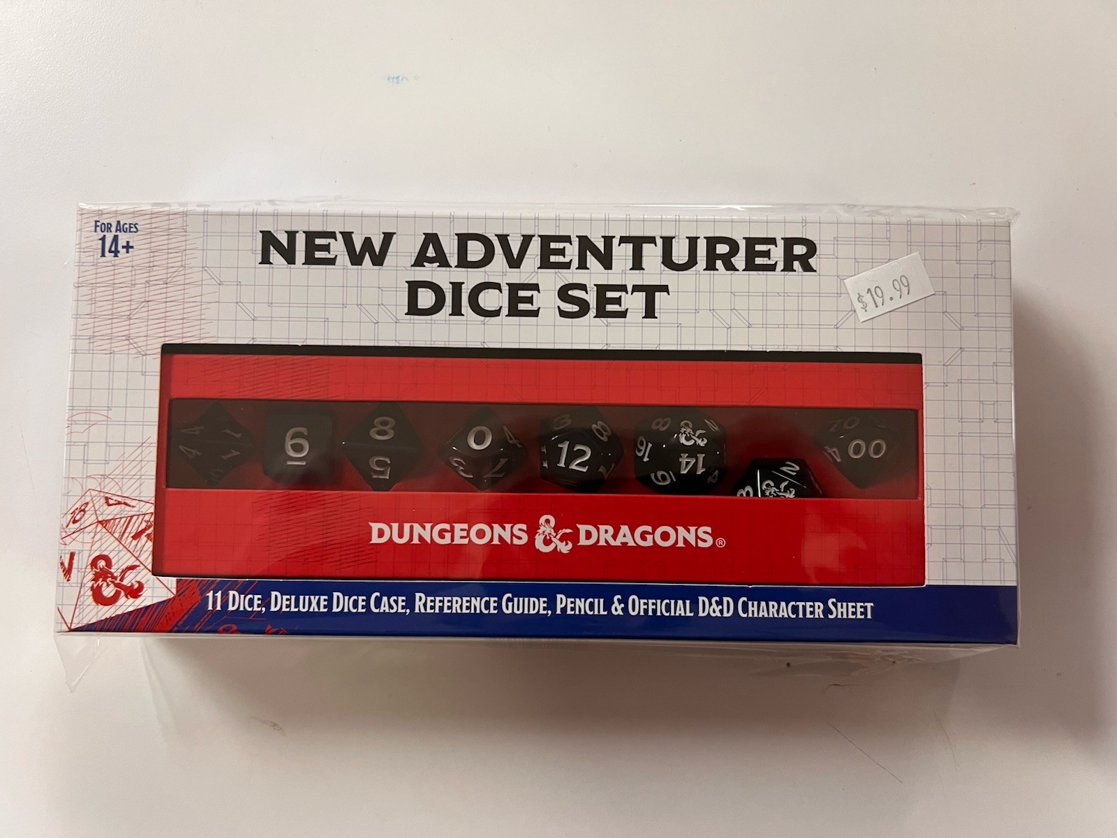 Sirius D&D Adventure Dice New Adventurer Dice Set - Black w/White
