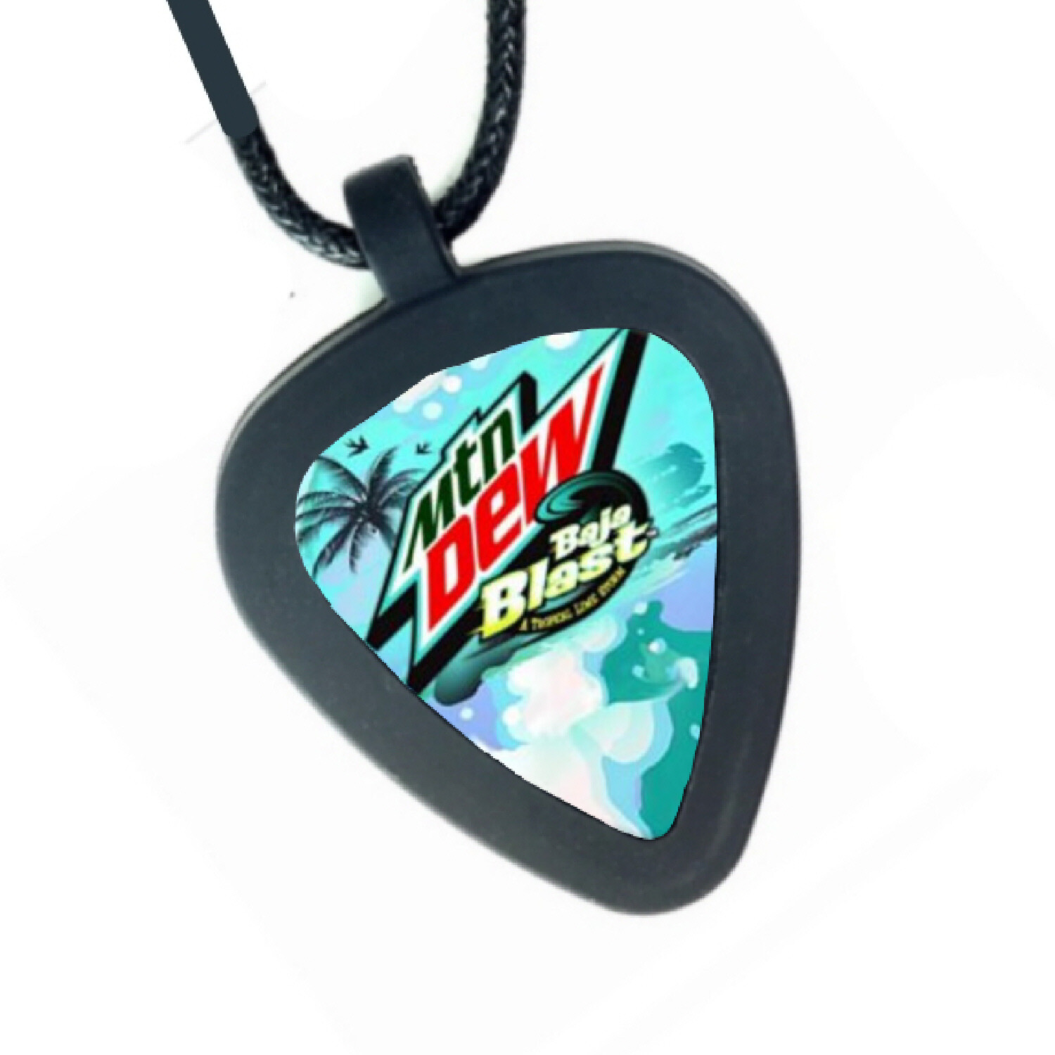 Baja Blast Mtn Dew Pickbandz Mens or Womens Real Guitar Pick Necklace Moumtain