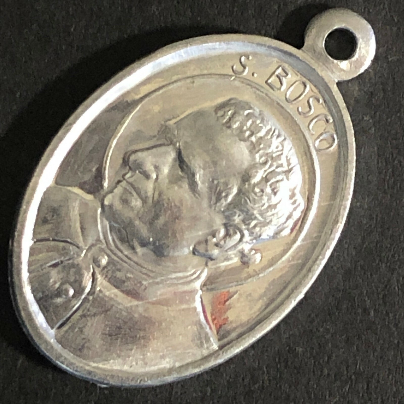 Vintage 26mm c1960's-70's Aluminum Saint Bosco / Auxilium Christianorum Pendant