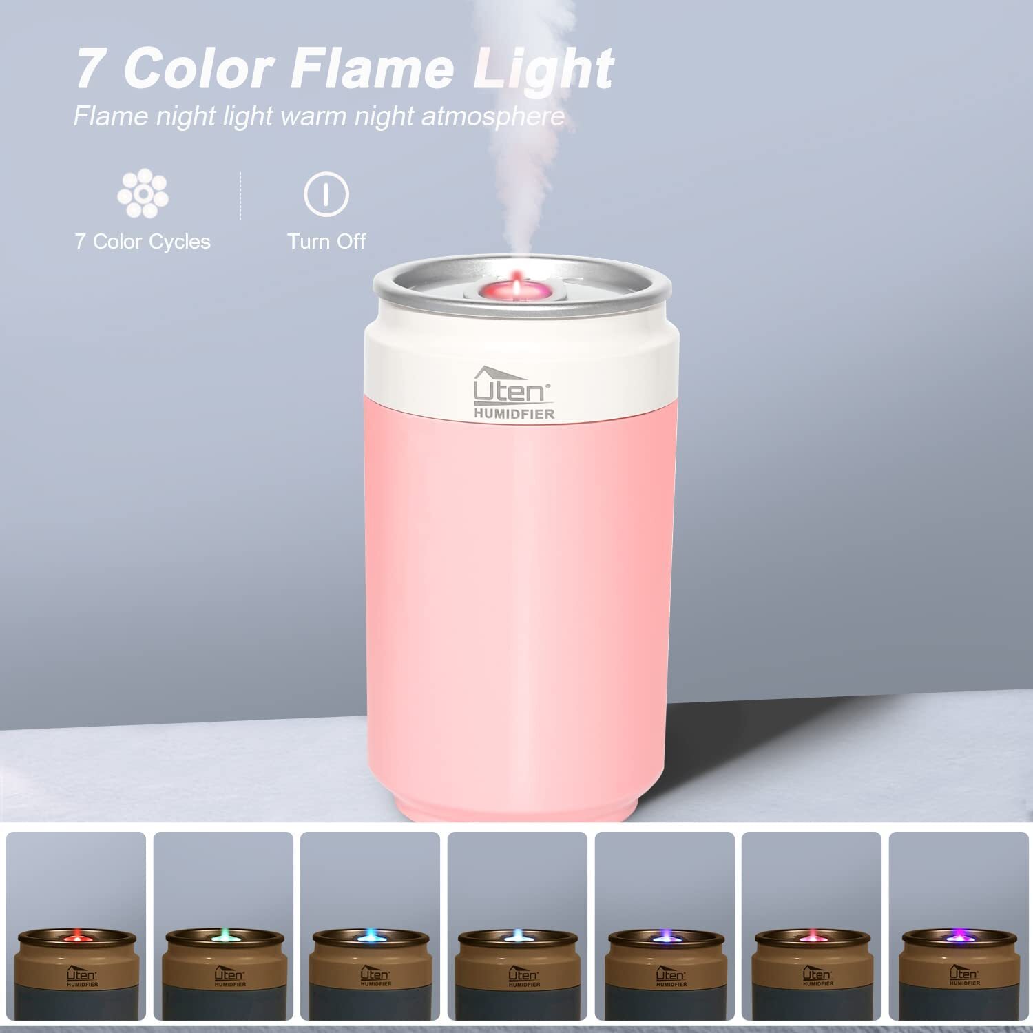 Coke Can Style Humidifier, 260ml Air Purifier & Cool Mist Diffuser, USB Powered