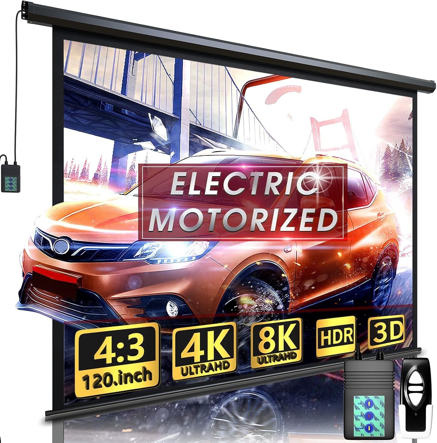 Motorized Projector Screen - Indoor and Outdoor Mo