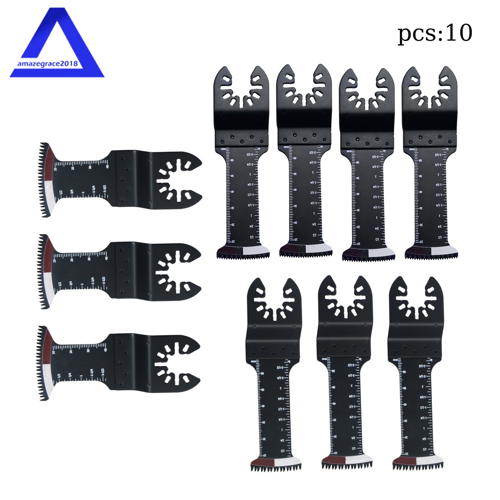 10Pack Universal Japanese Tooth Bi-Metal Extra Long Multitool Blades for Wood