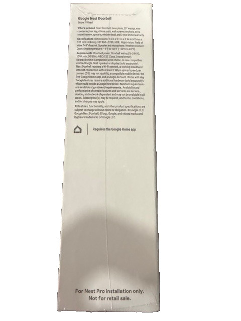 Google - Nest Doorbell, wired, 2nd generation