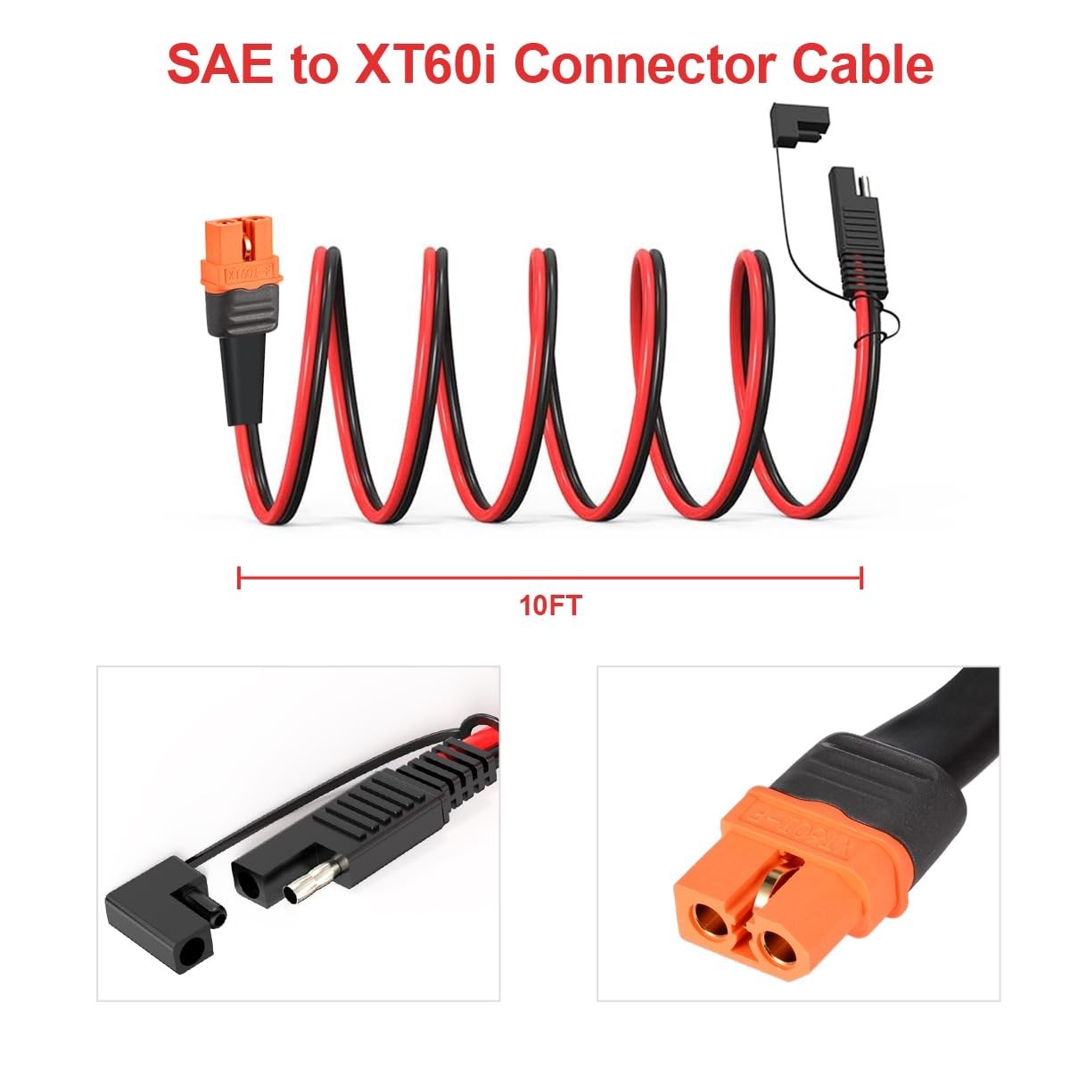 ELFCULB 10AWG XT60i SAE Adapter Extension Cable SAE Polarity Reverse Adapter