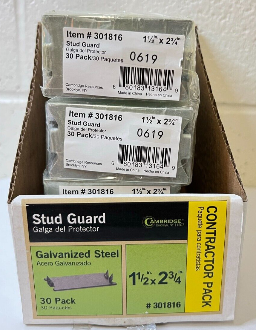 Cambridge Resources 30-pk Galvanized Stud Support Brackets 1 1/2" x 2 3/4"