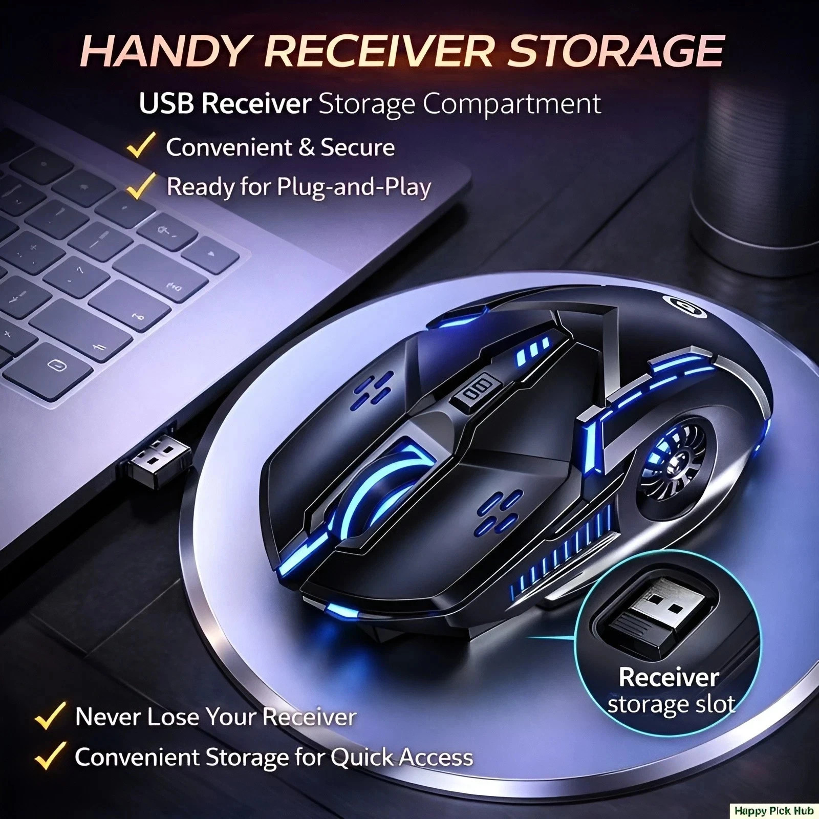 Wireless Gaming Mouse Silent RGB Rechargeable LED Optical USB Mouse