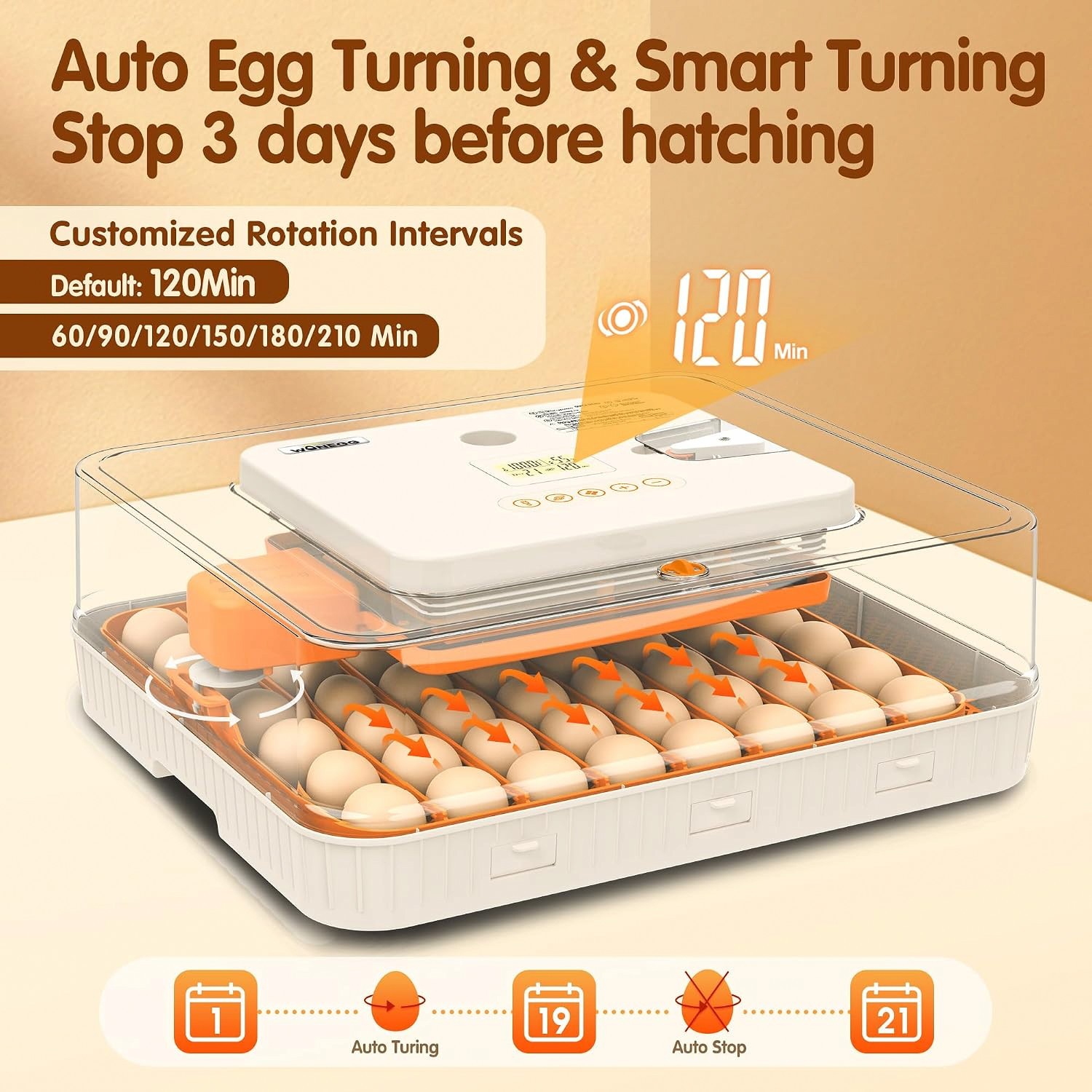 56 Egg Incubator for Hatching Eggs Automatic Egg Turning Temp & Humidity Control