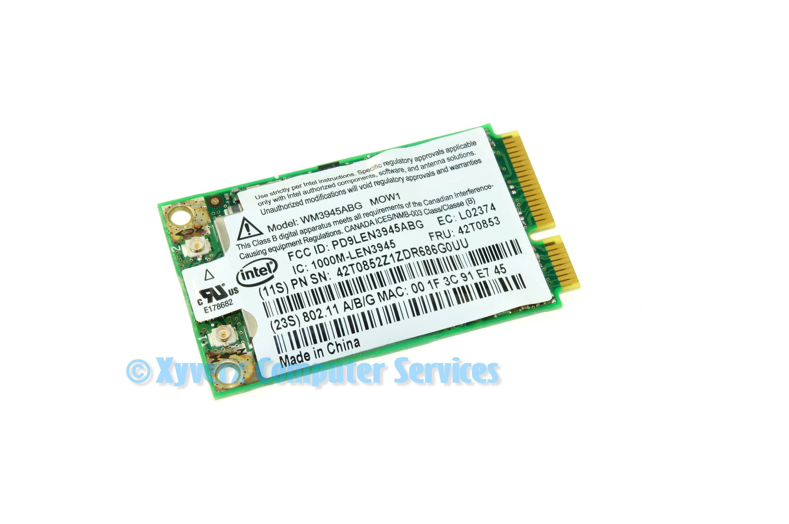 11S42T0852 42T0853 WM3945AB LENOVO WIREELS CARD THINKPAD R61 8933-B7U (A) (CA76)