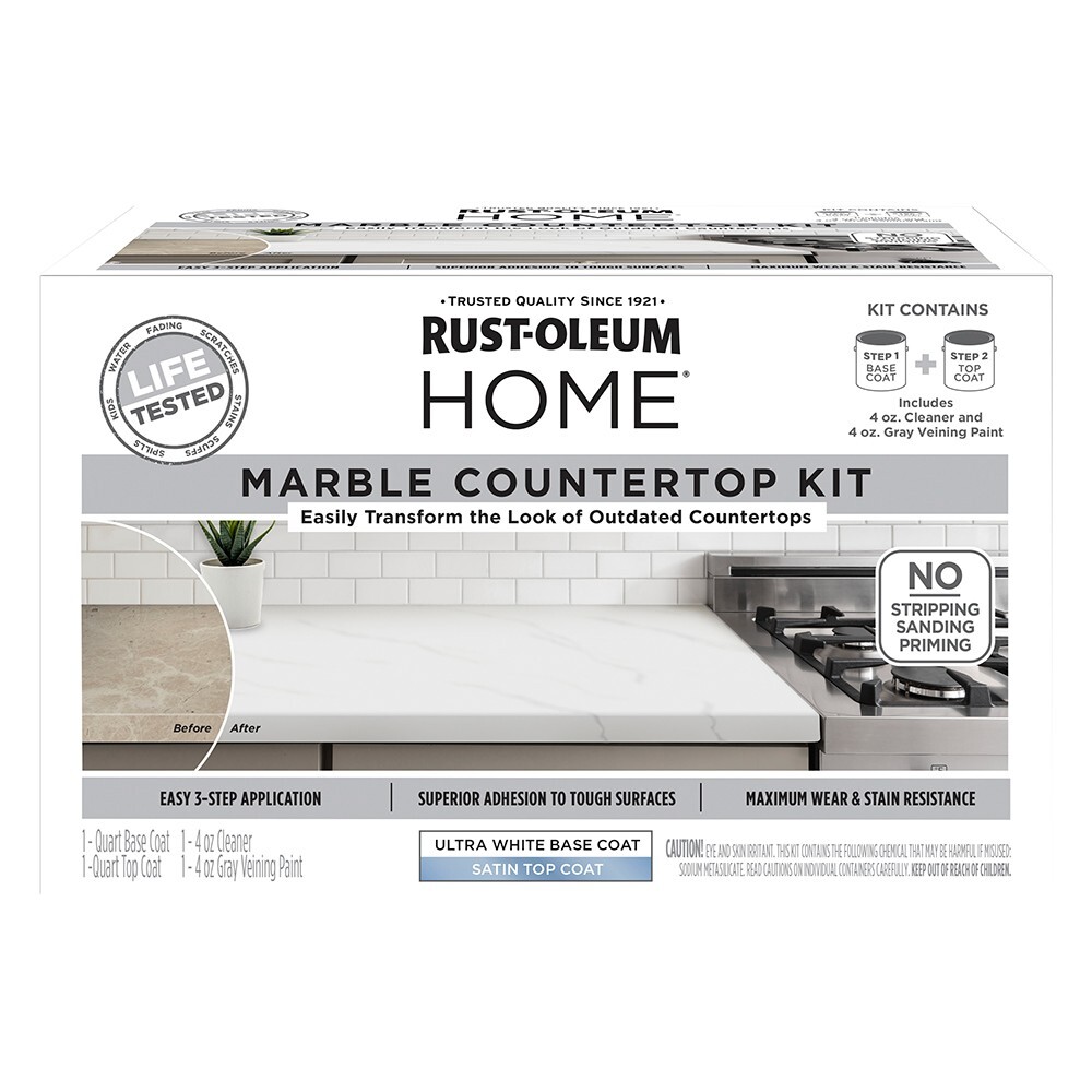 Rust-Oleum 384964 Home Countertop Kit Marble with Satin Top-Coat Kit