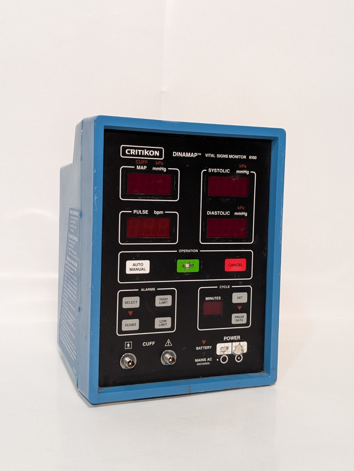 Critikon 8100 Dinamap Vital Signs Monitor, 120V 60HZ 0.5A