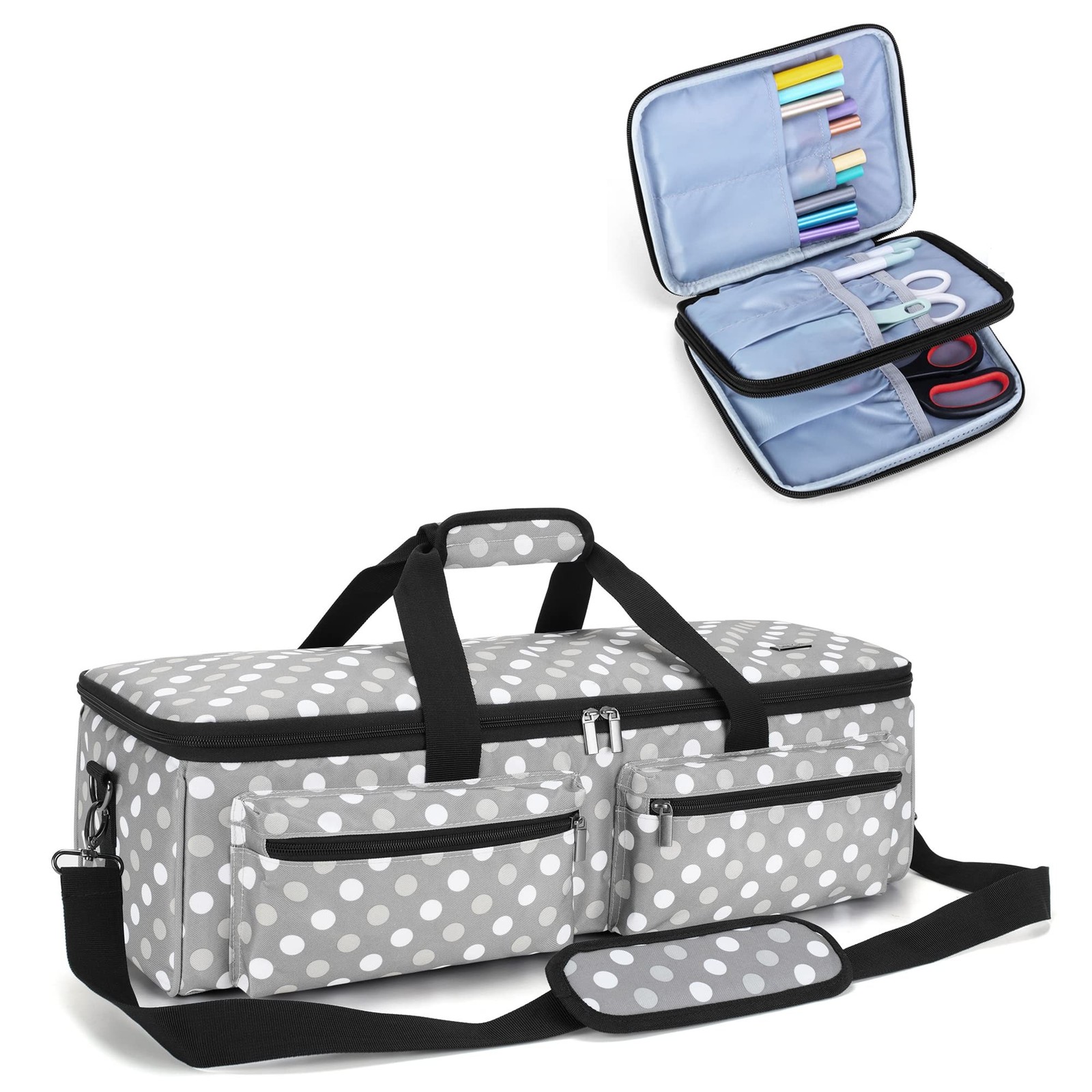 Luxja Carrying Bag Compatible with Cricut Die-Cut Machine and Double-Layer Or...