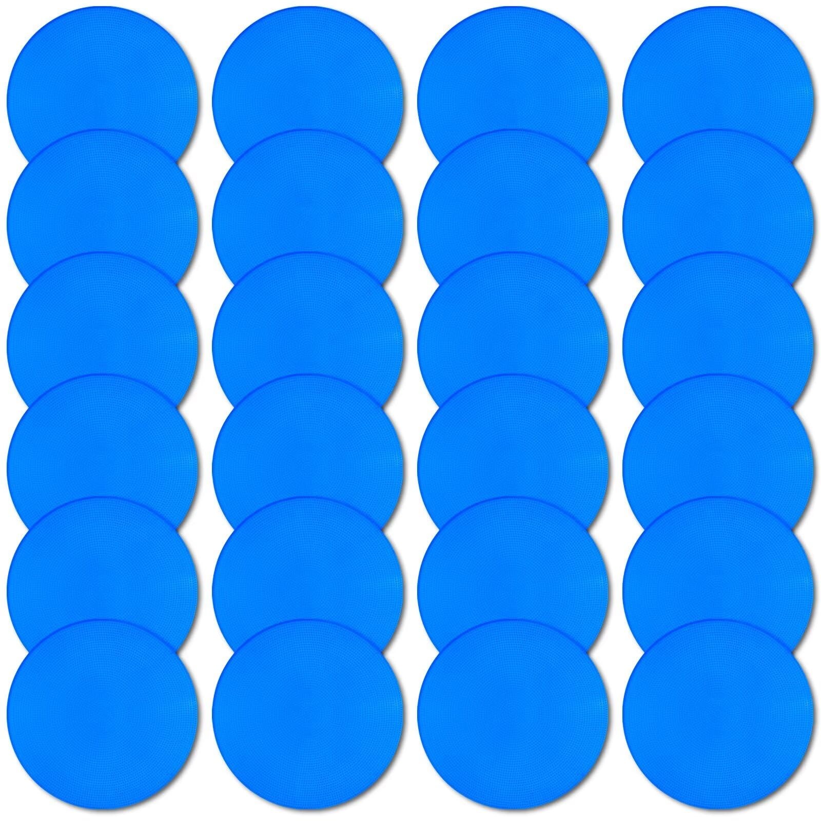 Vhxorrz Spot Markers 9 inch 12 Pcs Flat Field Cones Floor Dots Blue