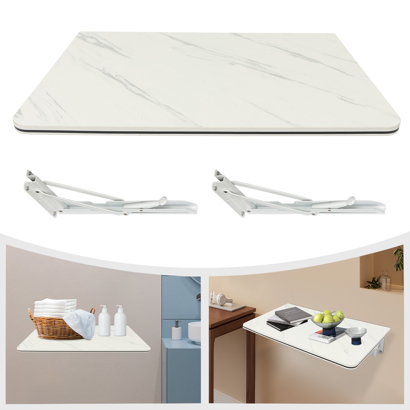 Wall Mount Folding Table Foldable Desk Study Work Bench For Office Bedroom Dorm