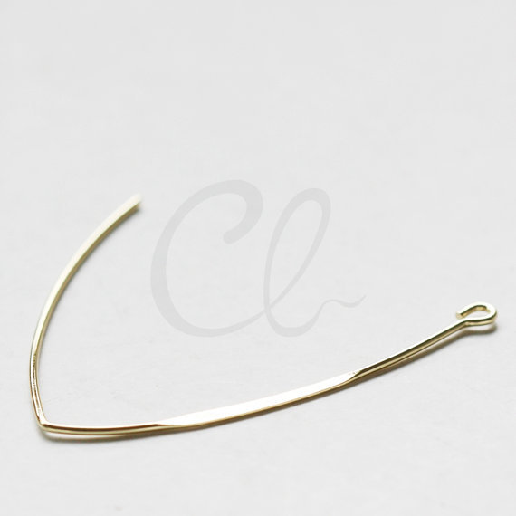 4pcs (2 Pairs) Premium Gold Plated Brass Base Earring Hooks (CW-1834C-I-121H)