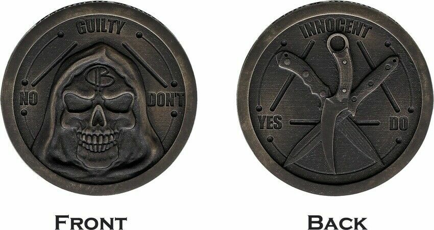 Bastinelli Creations Bronze Coin Guilty/Skull On One Side And Innocent/Crossed