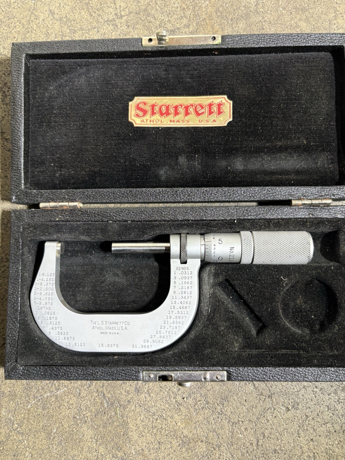 Starrett Outside Micrometer 1-2" Range .001 Graduation Made In USA