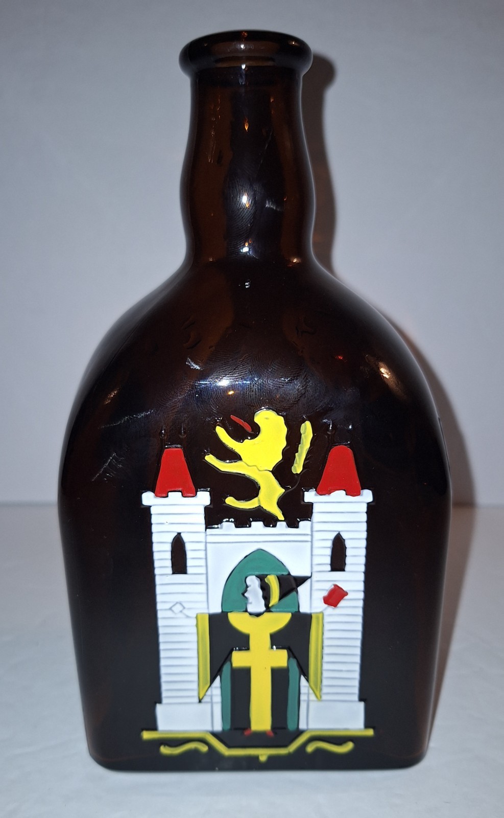 GERMAN ANTON RIEMERSCHMID Embossed Enameled Empty Collectible Bottle Pre-owned