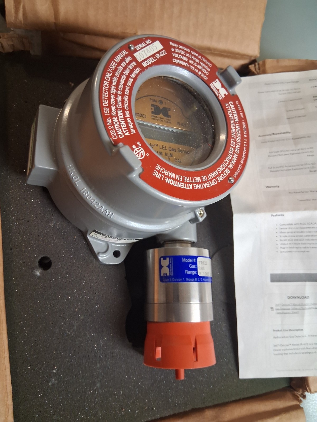 Detcon MicroSafe LEL Gas Sensor IR-622