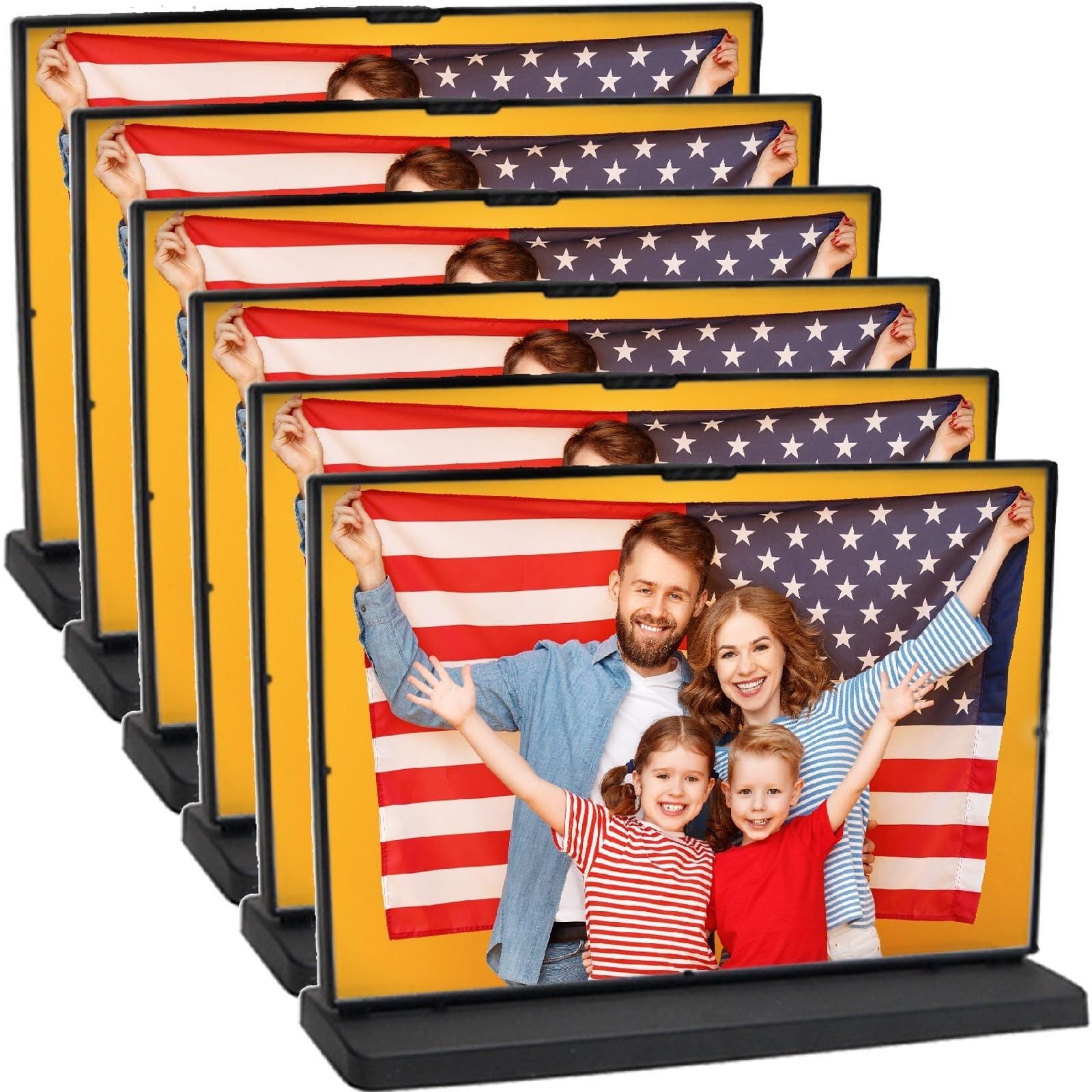 6x4 Acrylic Sign Holder, 6 Pack Horizontal Double-Sided Display Stand, Clear ...