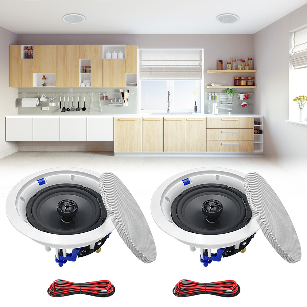 2X Herdio 6.5 Inches Ceiling Speakers,320W 2-Way Flush Mounted Kitchen Speakers