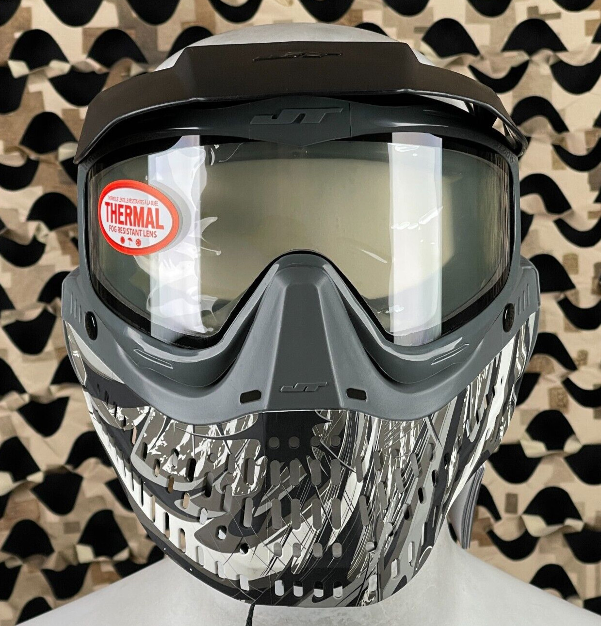 NEW Jt ProFlex Thermal Paintball Mask - Blaster Dark Steel w/ Prizm Chrome Lens
