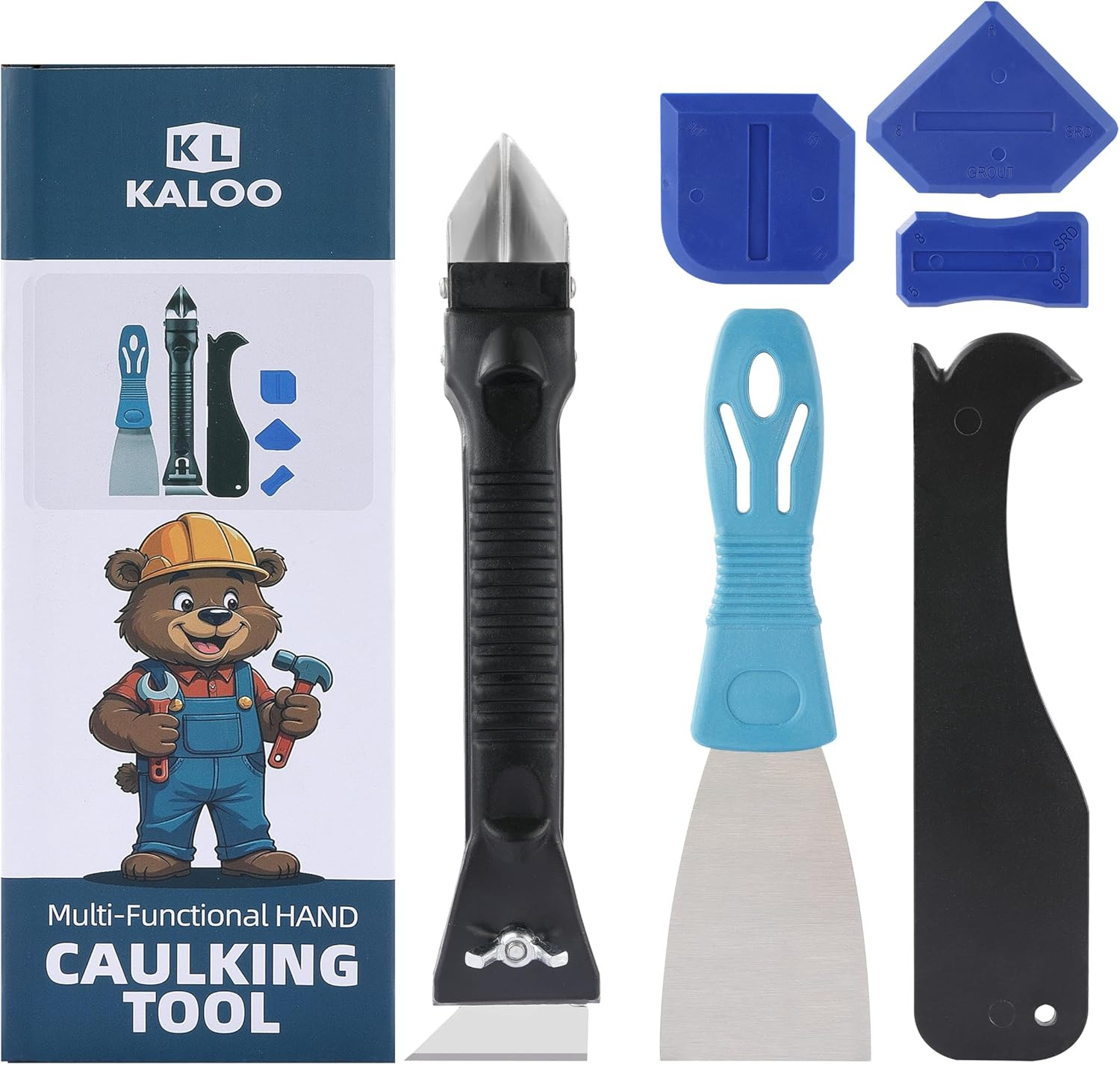 Silicone Caulk Remover Tool Kit, Grout Caulk Removal Tool, Putty Knife Scraper