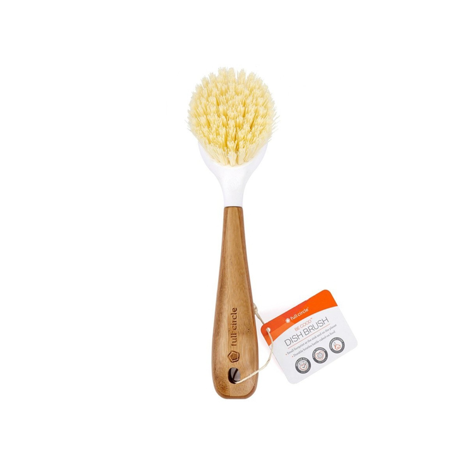 Full Circle FC10108W White Bamboo/Plastic Be Good Dish Brush 2.36 W x 9.25 L in.