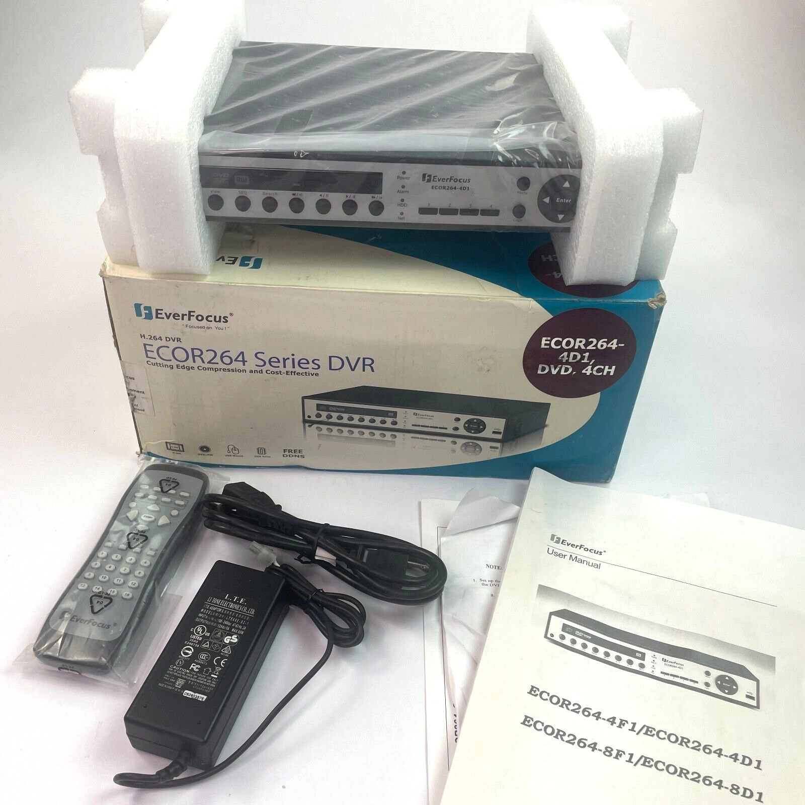 EverFocus ECOR264-4D1 DVR Security Camera Video Recorder 500GB New Open Box READ