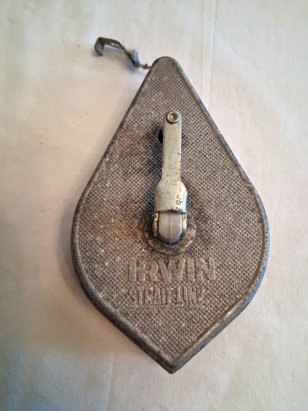 Vtg Irwin Straight-Line Blue Chalk Line Reel Aluminum Plumb Bob Pat. No. 2589500