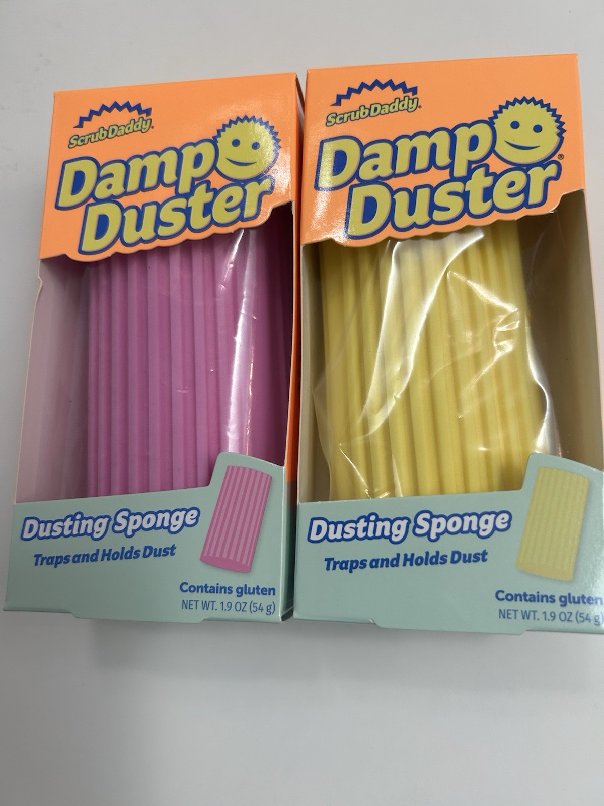 Scrub Daddy Damp Duster (2) 1 Pink & 1 Yellow Reusable Dusting Sponge NIP
