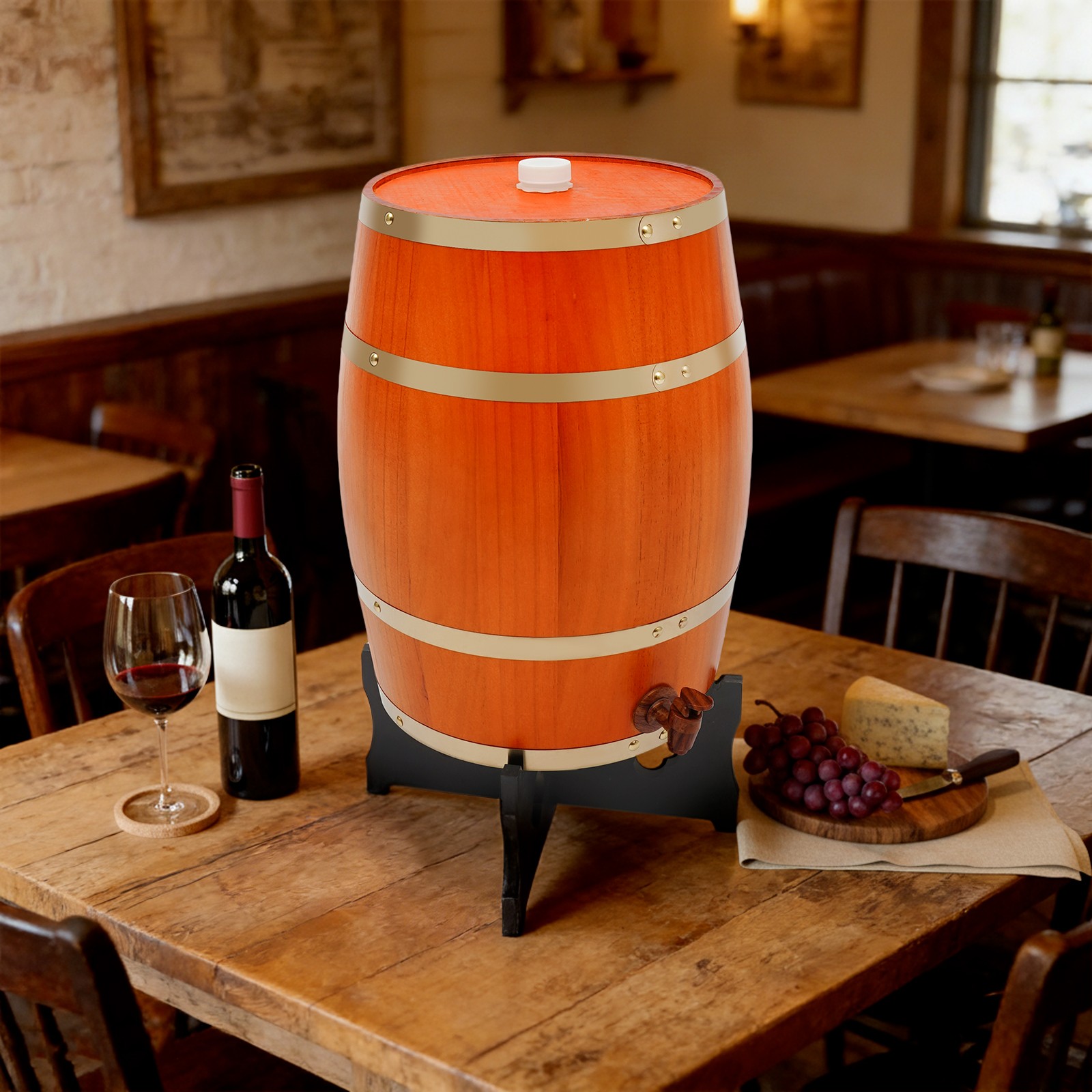 20L/5.28Gal Wine Barrel Wood Wine Barrel Decorative Whiskey Barrel Bucket