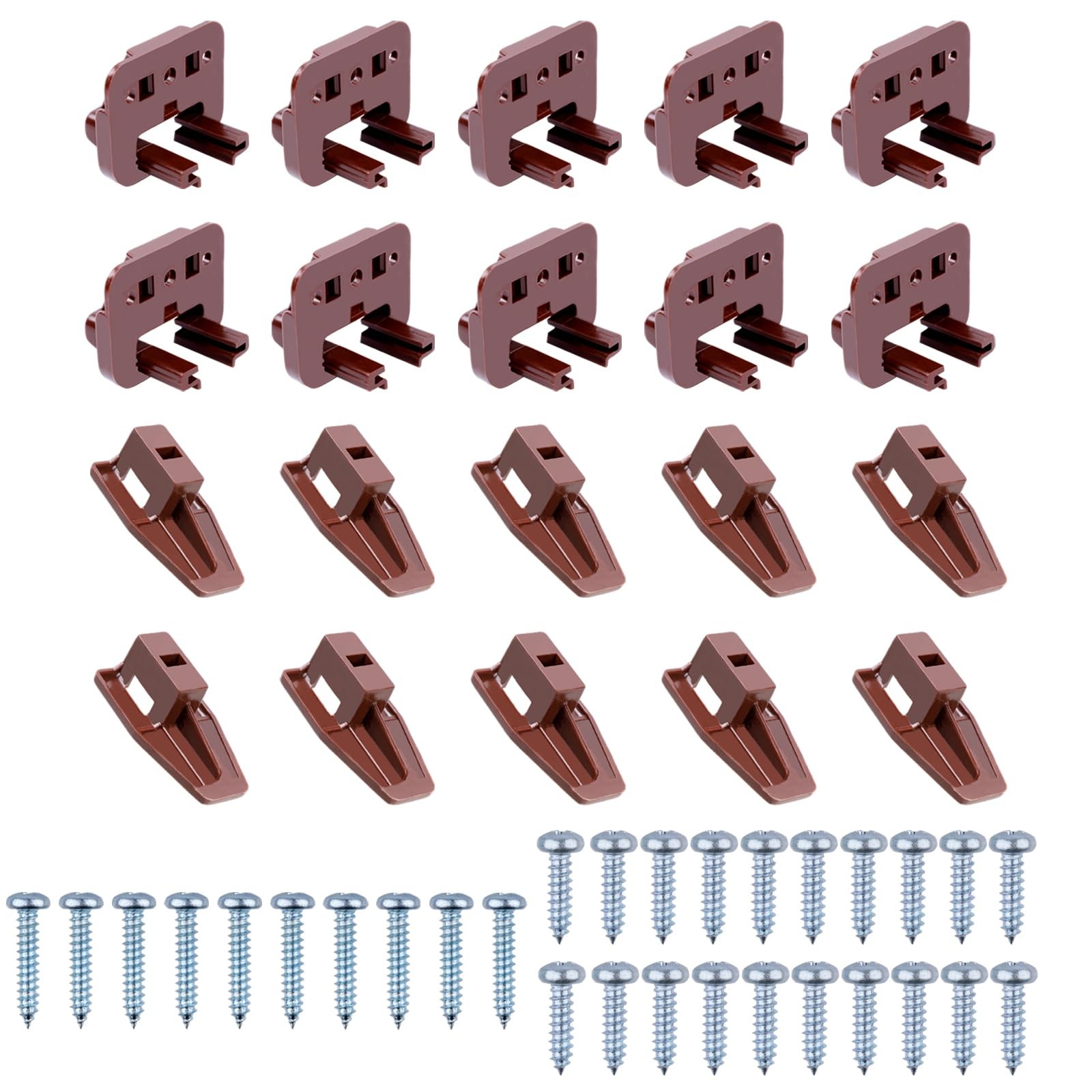 Nightstand Drawer Glide Replacement 10 Sets Brown Kenlin