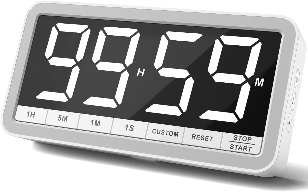 Temporizador Digital Cocina LED 7,8'' Magnético con 4 Alarmas y Pantalla Grande