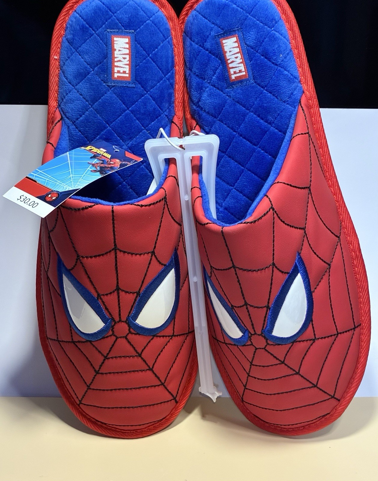 Marvel Spider-Man Slippers XL Spiderweb Indoor Slides NEW