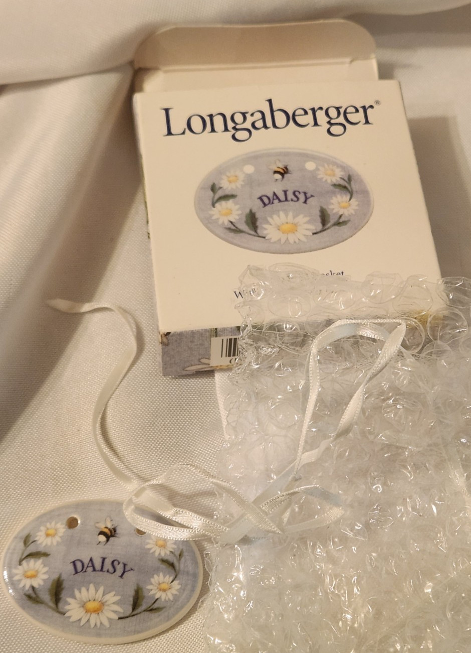 NEW Longaberger 1998 May Series Daisy Trim Your Basket  w/lovely Tie-On