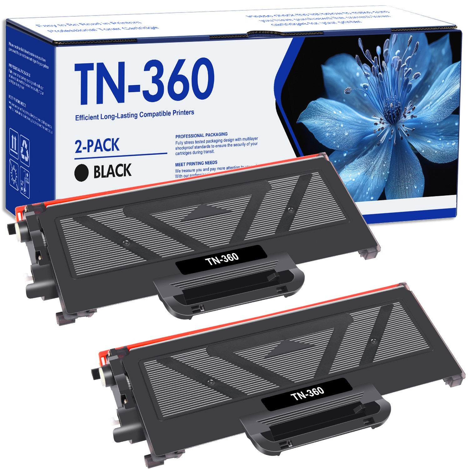 2PK TN360 Toner Cartridge For Brother TN-330 HL-2140 HL-2170W MFC-7340 MFC-7840W